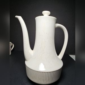 Vintage Amcrest Ironstone White Coffee Tea Pot with Crackle Crazing